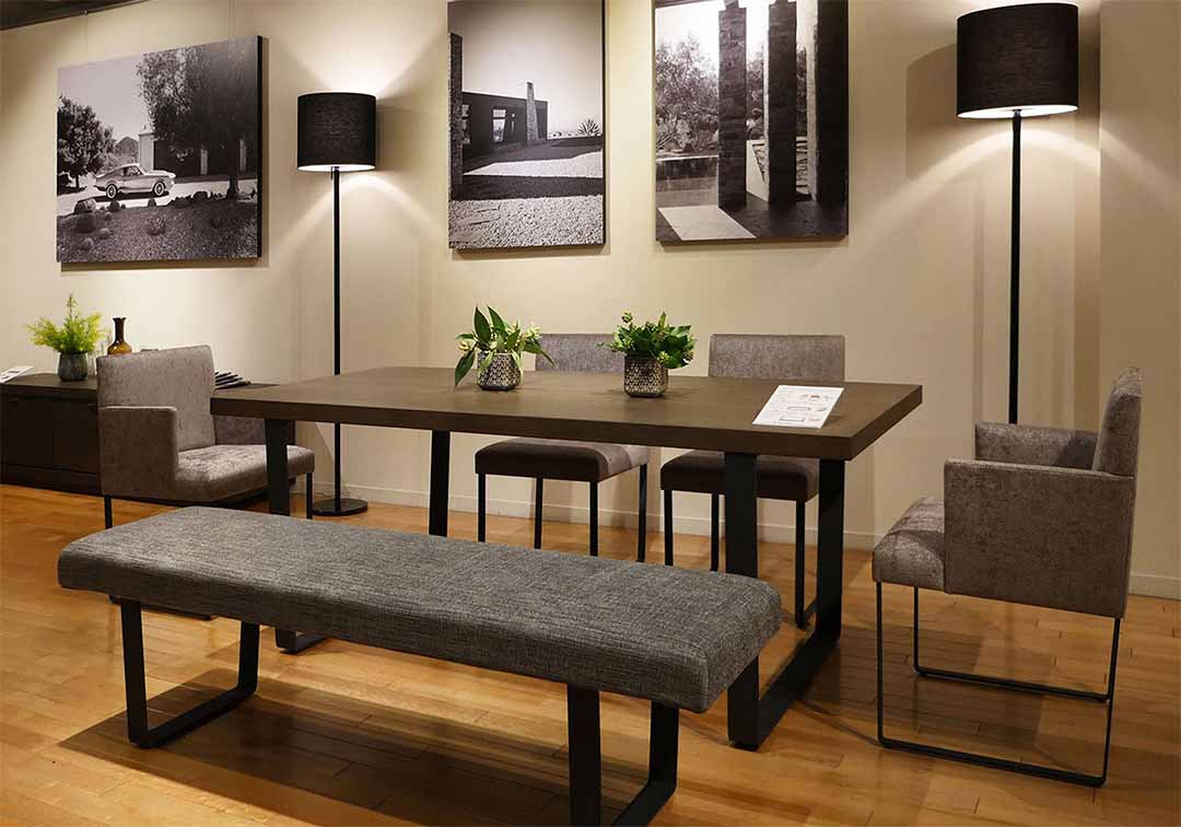 MD101BC ベンチ W160（脚カラー：ブラック） LMS-6（ブラウン）