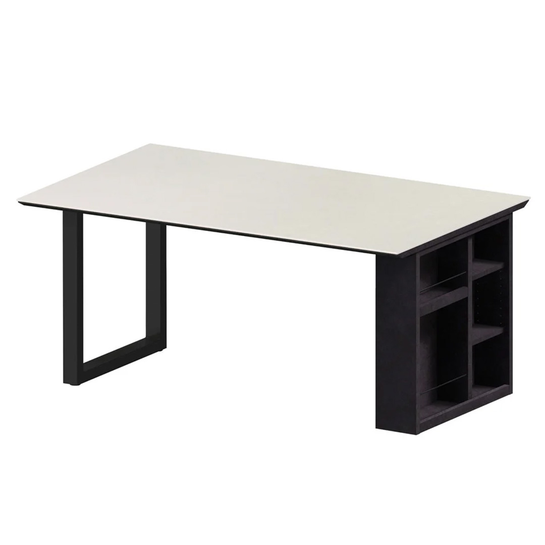 レグル ダイニングテーブル エンドボックス ブラック(W135) Rアイアングレイ