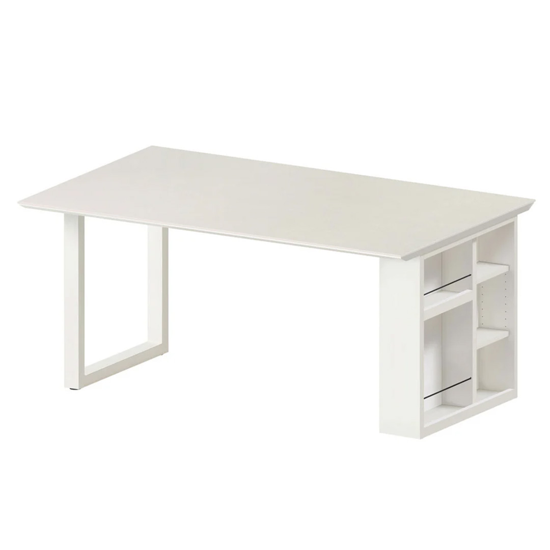 レグル ダイニングテーブル エンドボックスホワイト(W135) Rアイアングレイ