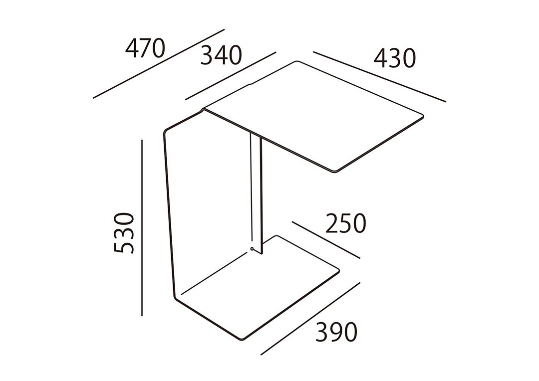 DIANA B SIDE TABLE バサルトグレー
