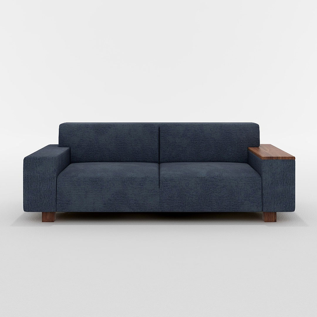 BRICK 2.5人掛け 左木肘付（脚カラー：ウォールナット） GROUP4-HUブルーグレー