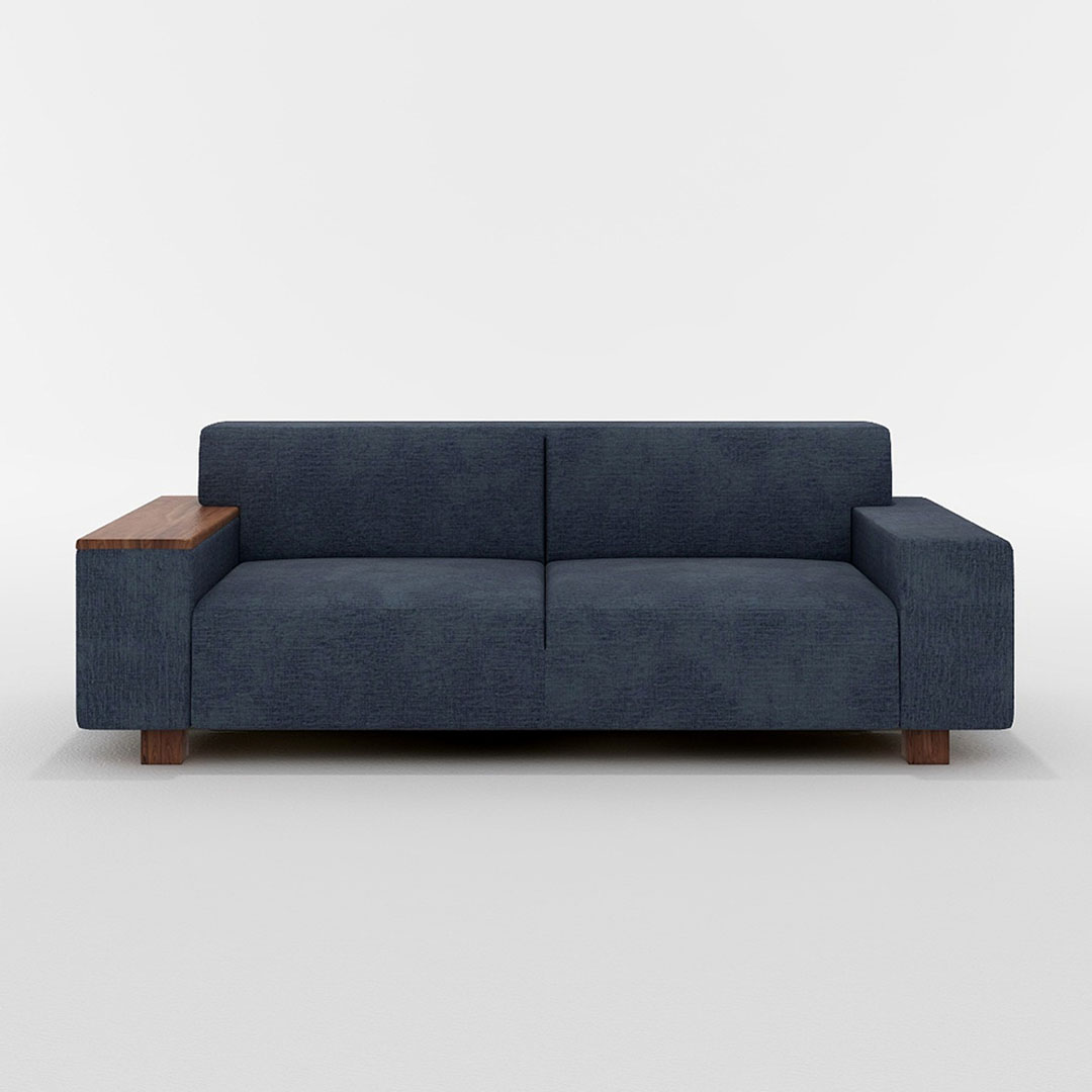 BRICK 2.5人掛け 右木肘付(脚カラー:ウォールナット) GROUP4-HUチャコールグレー