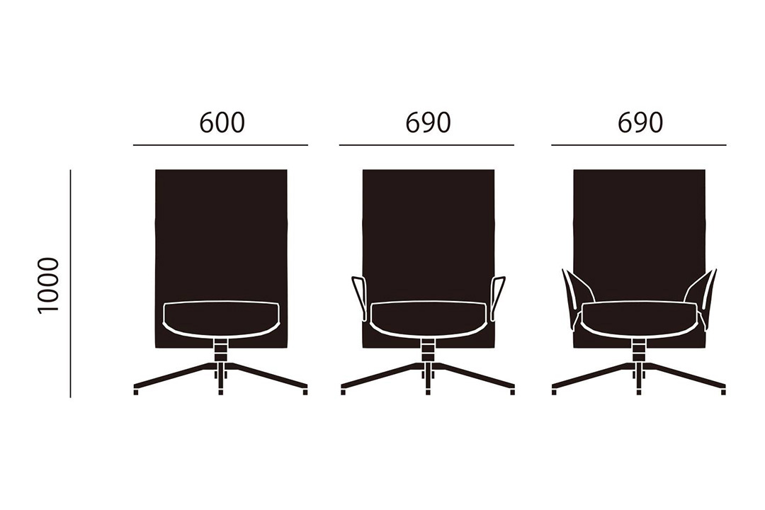 PILOT CHAIR ハイバック（脚カラー：チャコール） ヴァロ_785