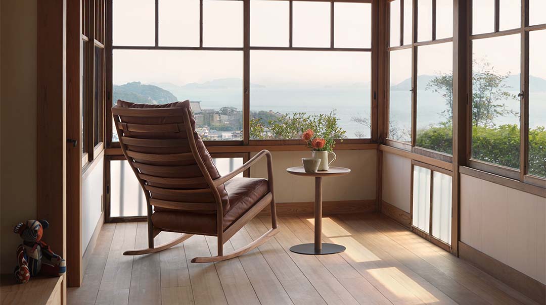 ブループリントハイバックロッキングチェア(脚カラー:ウォールナット) RANK8 PATINA(ブラック)