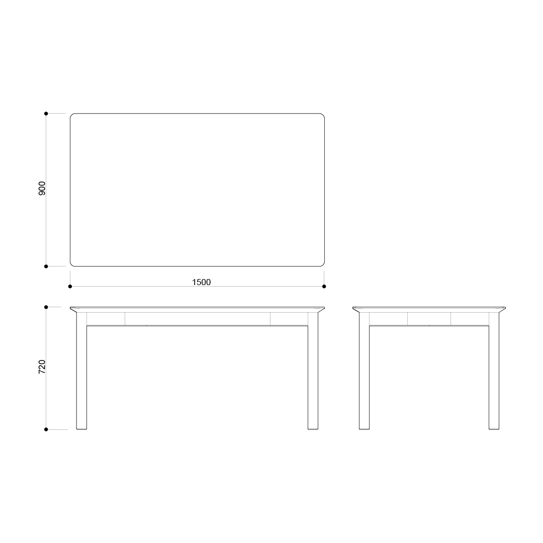 スクエアテーブル W1500 Natural