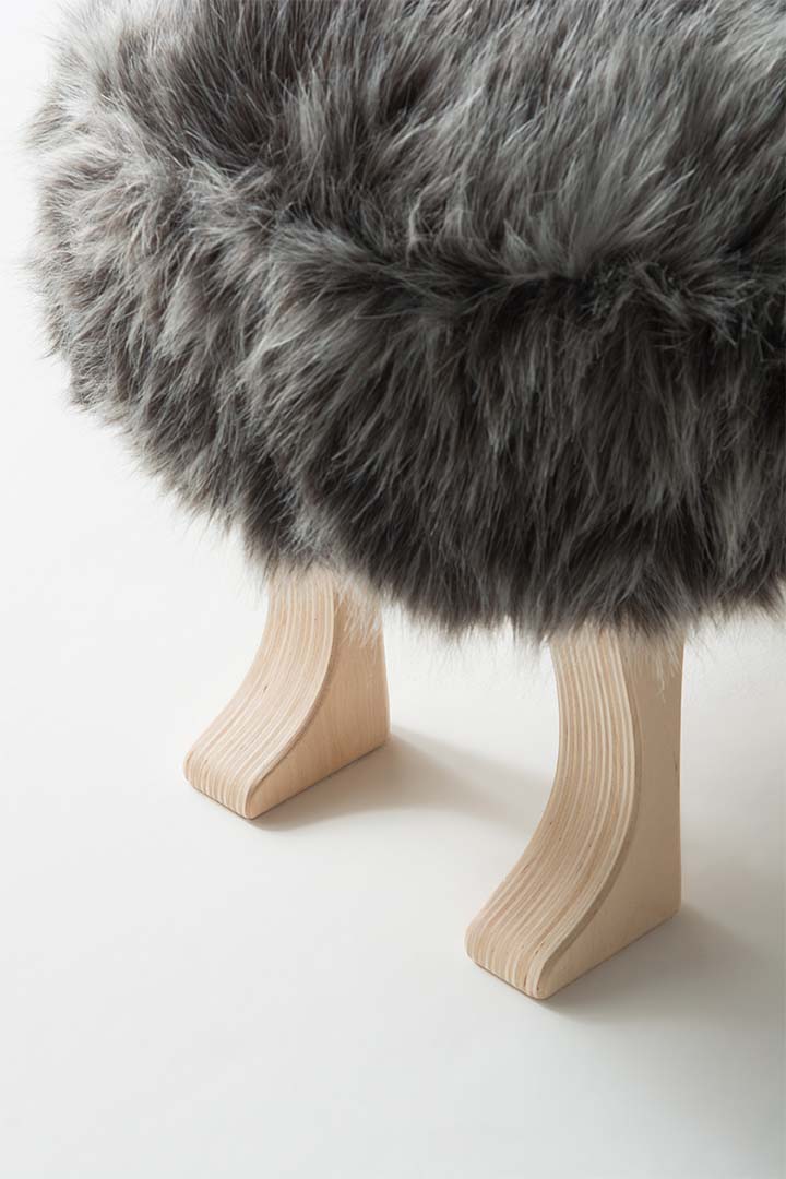 ANIMAL STOOL S ウルフグレーミックス