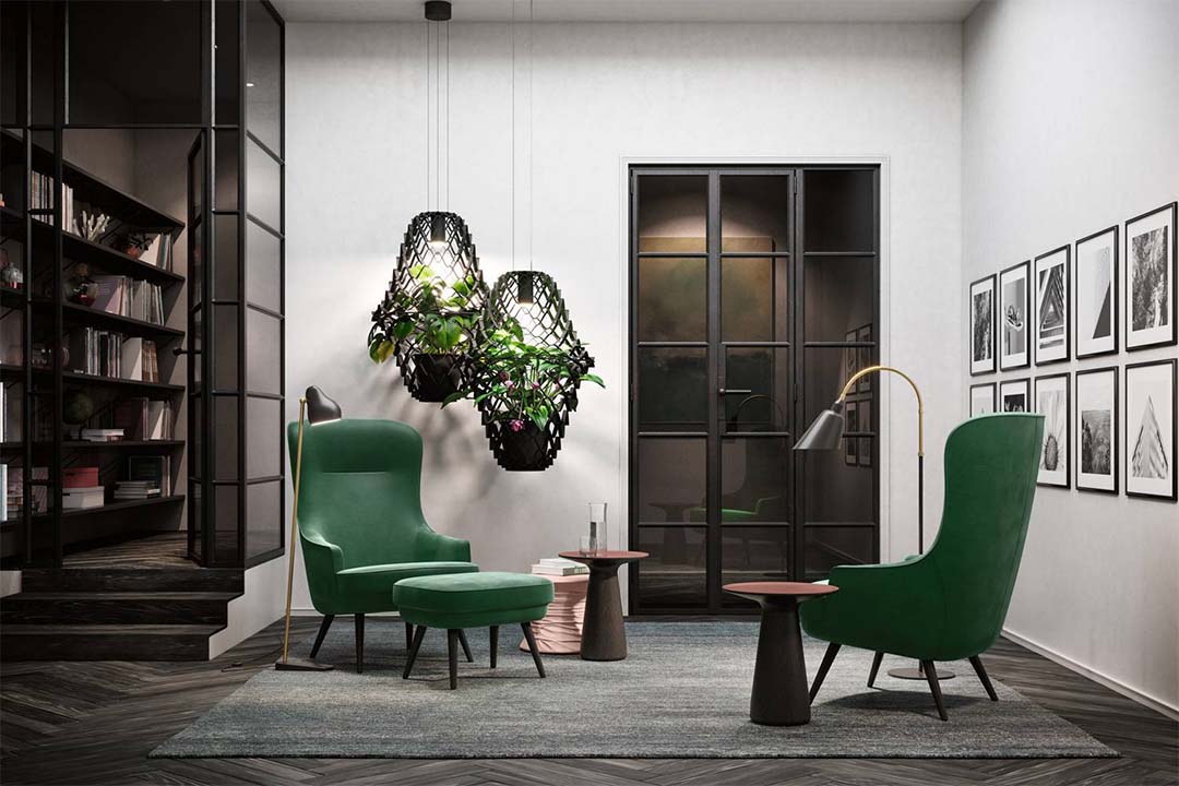 FOSTER 620 テーブル(脚カラー:バーンオーク) マットブラック