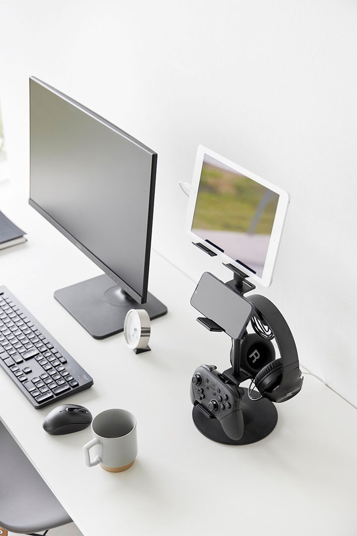 高さと角度が調節できるゲーム機器＆タブレットスタンド スマート ホワイト