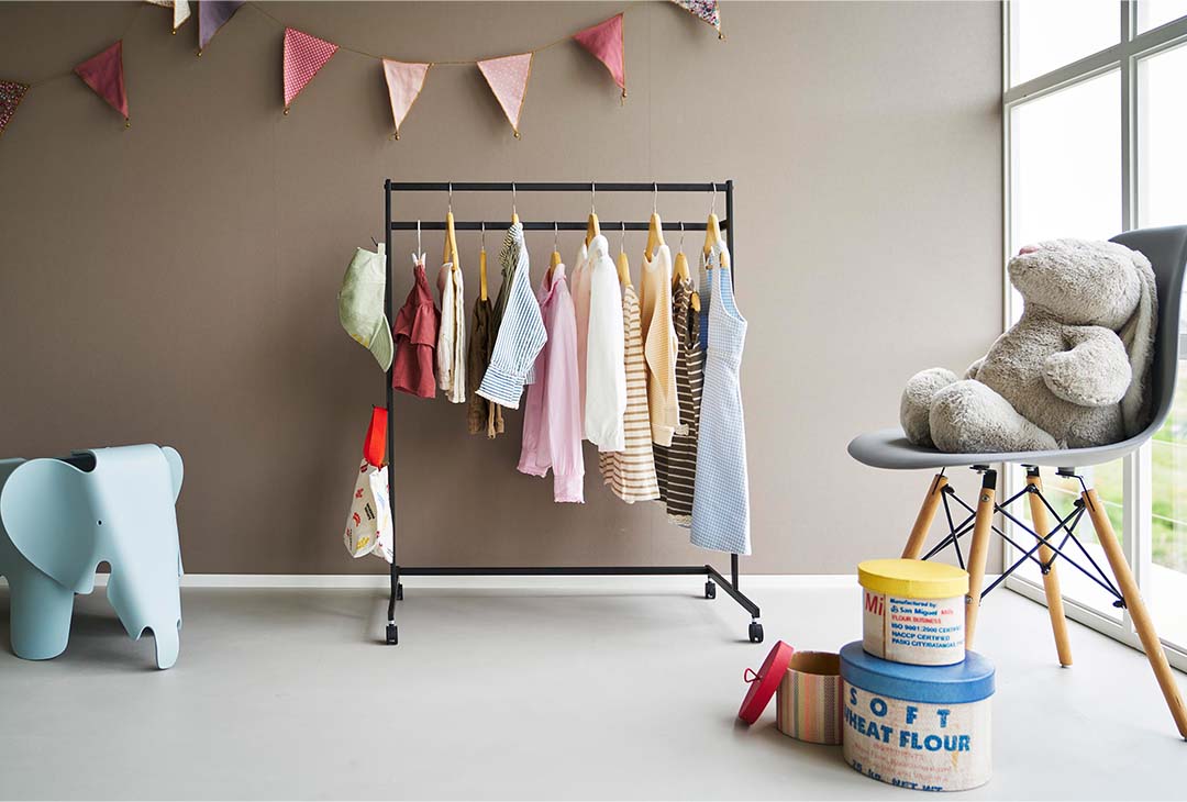 収納力アップハンガーラック タワー 2段 ホワイト