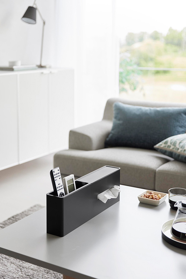 引っ掛けティッシュケース＆ダストボックス タワー ホワイト