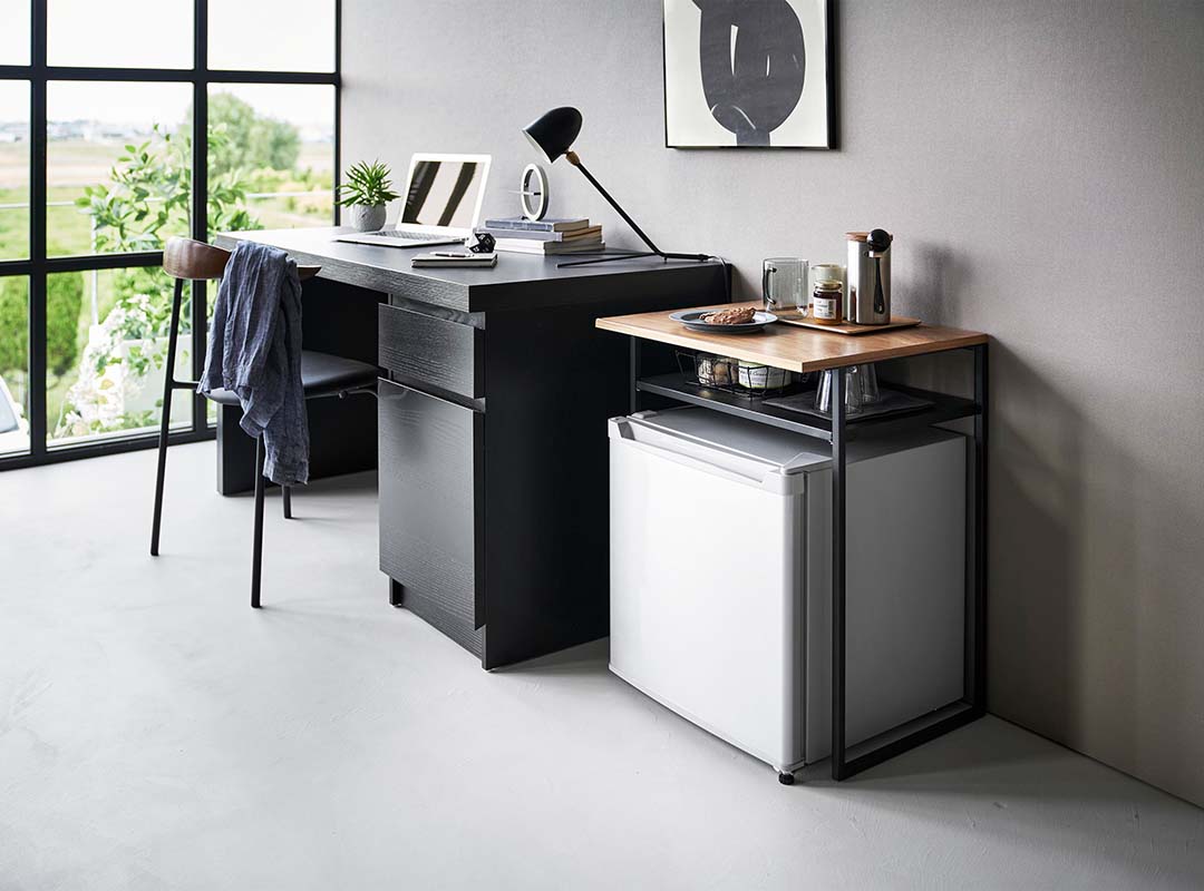 引き出し付き冷蔵庫上ラック タワー 45L用 ホワイト