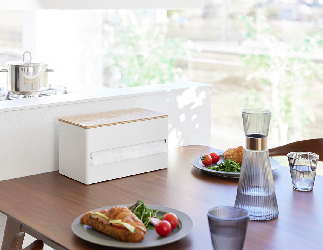 片手でカット隠せるキッチンペーパーホルダー リン L ブラウン