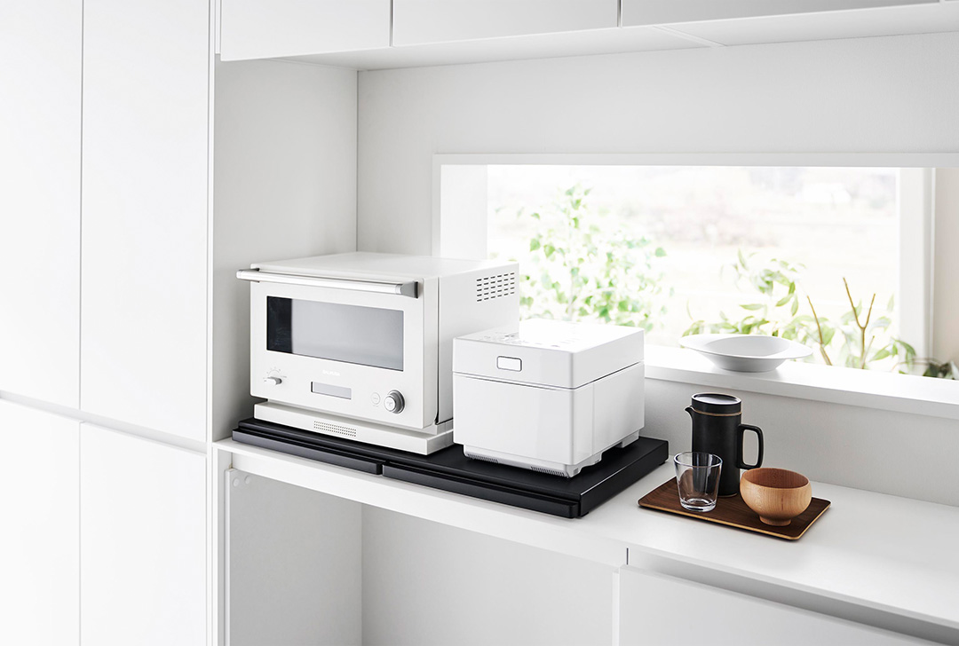 キッチン家電下スライドテーブル タワー W80 ホワイト