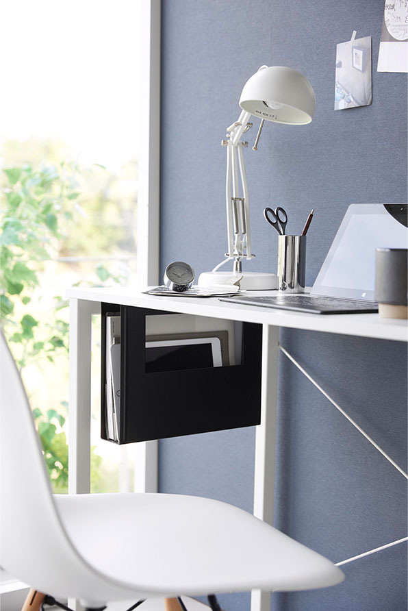 デスク下A4ファイル収納ホルダー タワー ホワイト