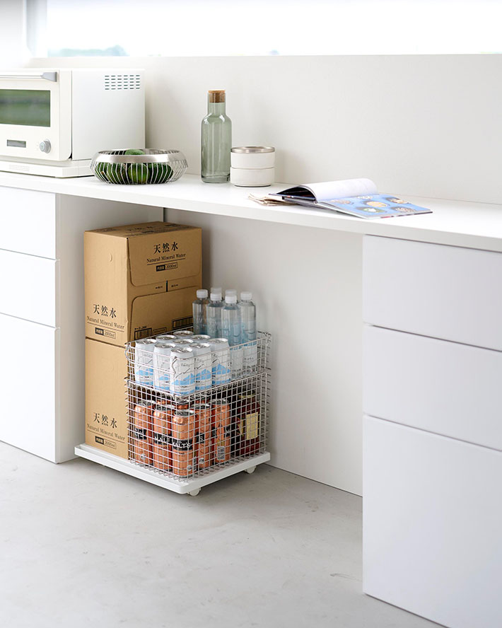 プリンターラック タワー キャスター付き ホワイト