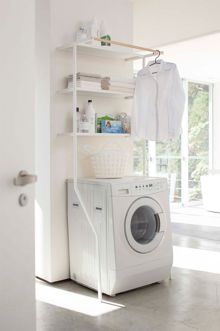 立て掛けランドリーシェルフ タワー ホワイト