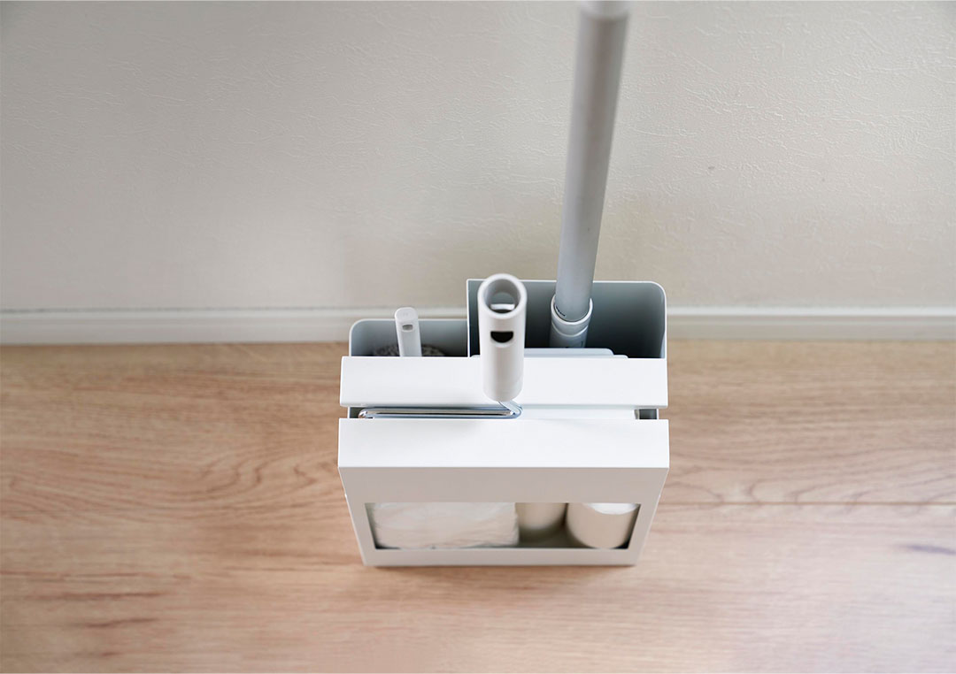 掃除用品収納スタンド プレート ホワイト