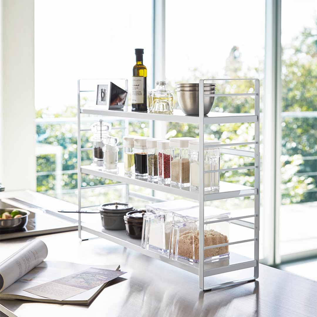 シンク上キッチン収納ラック タワー ホワイト