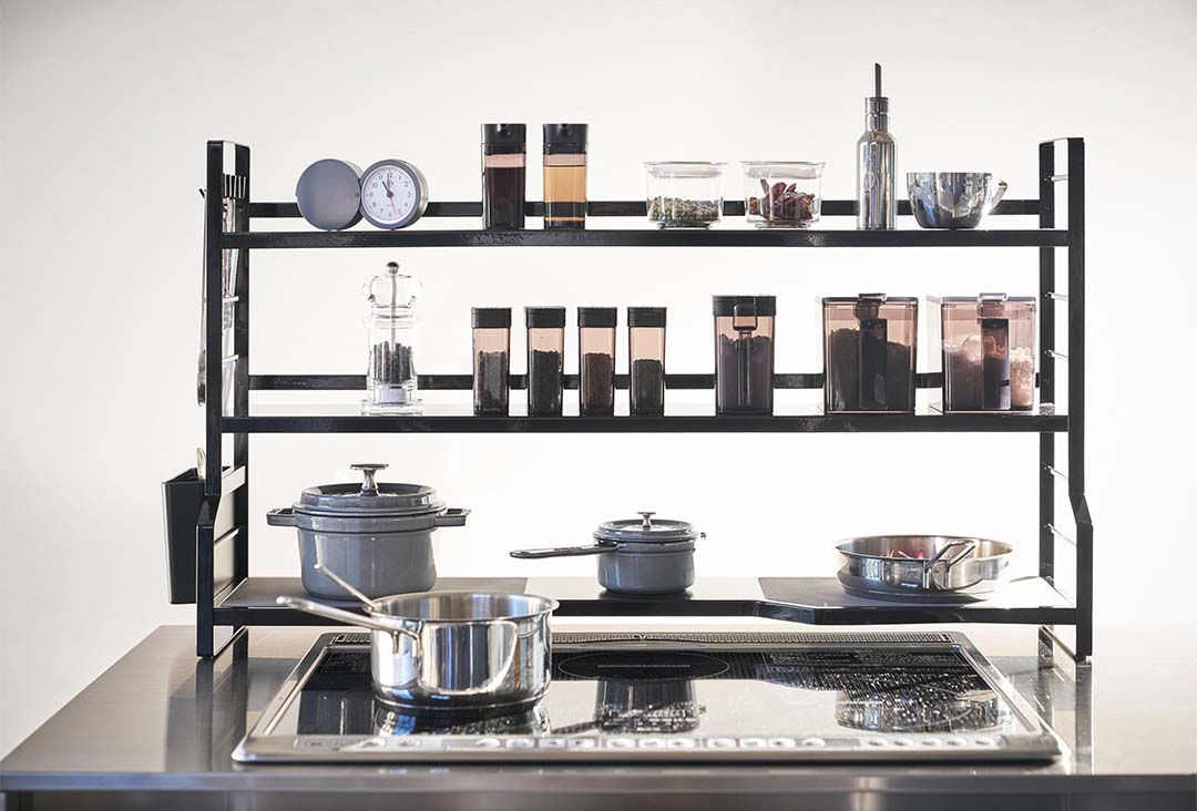 コンロ奥ラック 3段 タワー ホワイト