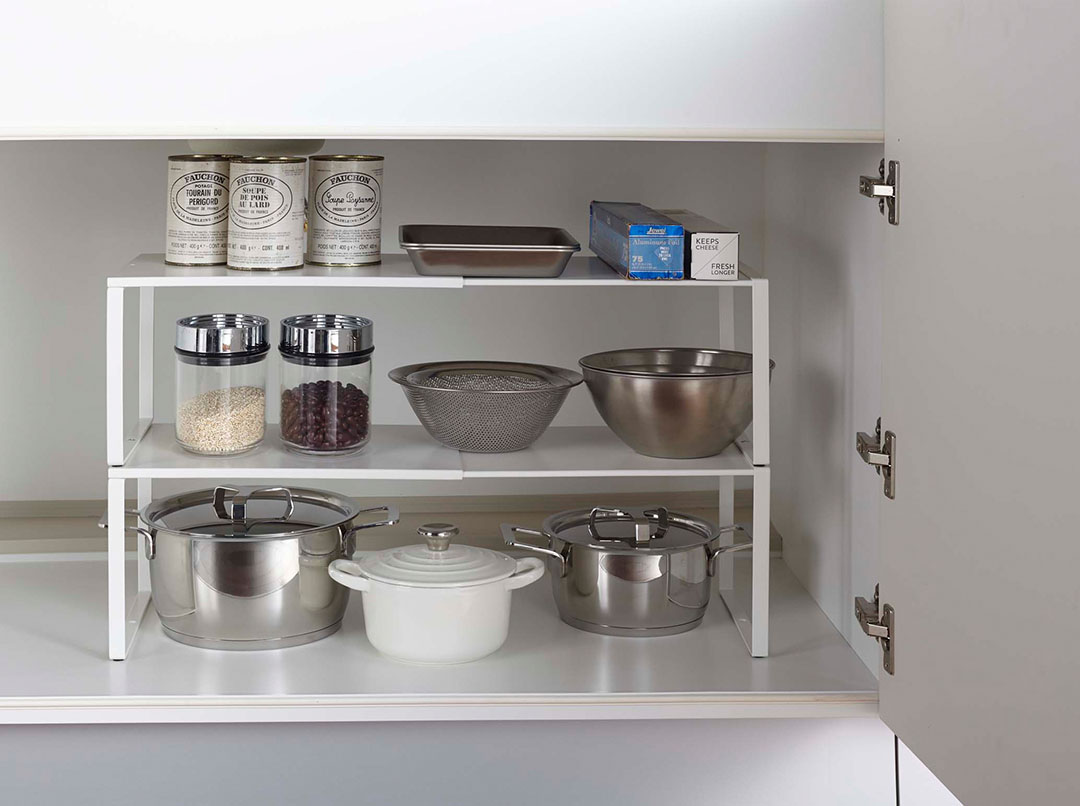 伸縮収納棚 プレート ホワイト