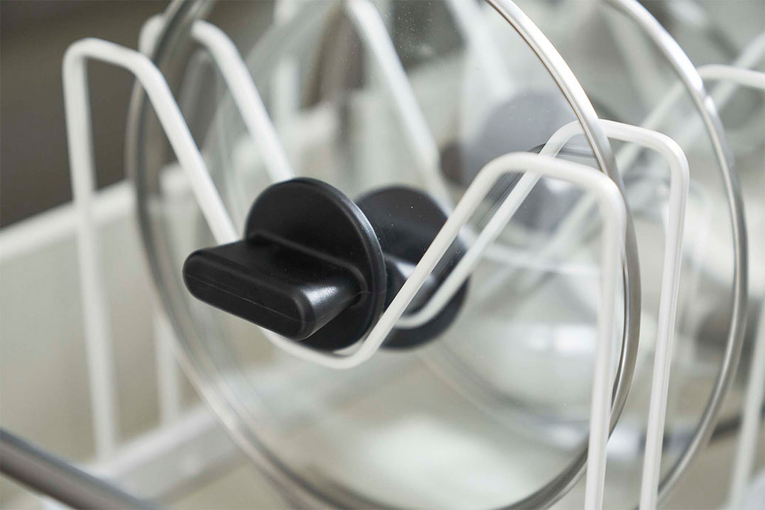 シンク下 伸縮鍋蓋＆フライパンスタンド タワー ホワイト