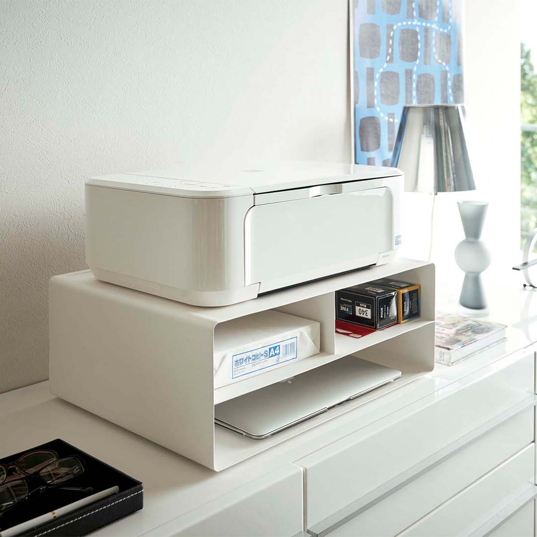 ツーウェイプリンター収納ラック タワー ホワイト