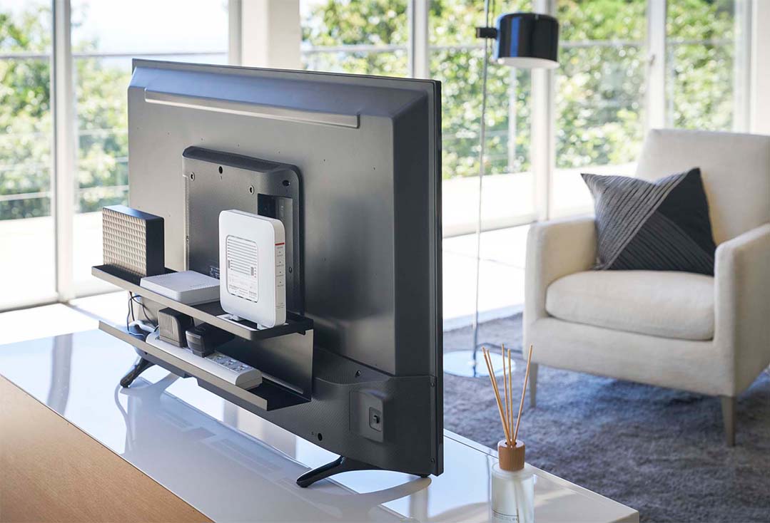 テレビ裏収納ラック スマート ブラック