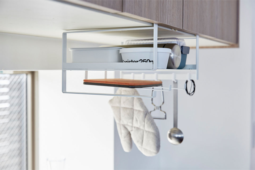 戸棚下多機能ラック プレート ホワイト