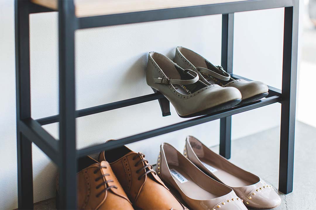 立ちやすいベンチシューズラック タワー ホワイト