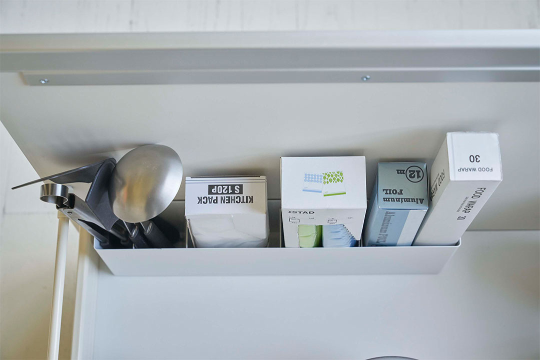 シンク下仕切り付きワイドラック タワー ホワイト