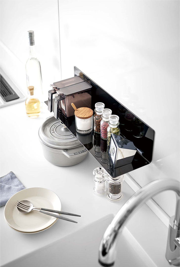 マグネットキッチン棚 タワー ワイド ホワイト