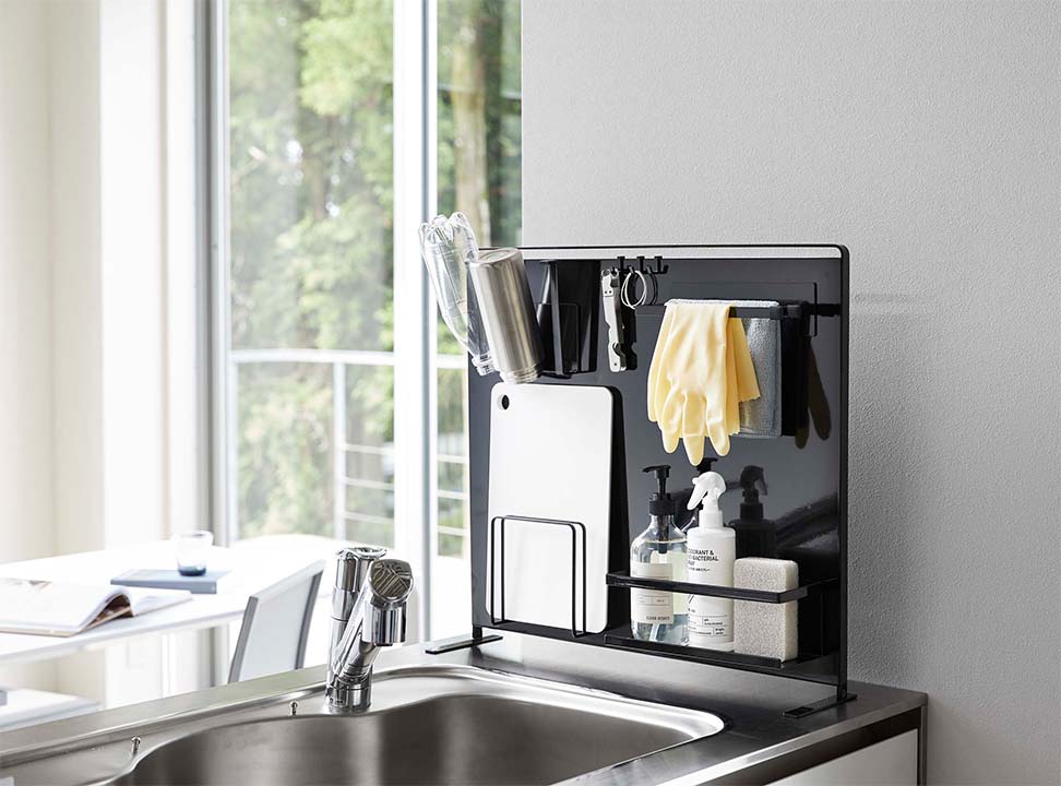 キッチン自立式スチールパネル タワー 縦型 ホワイト