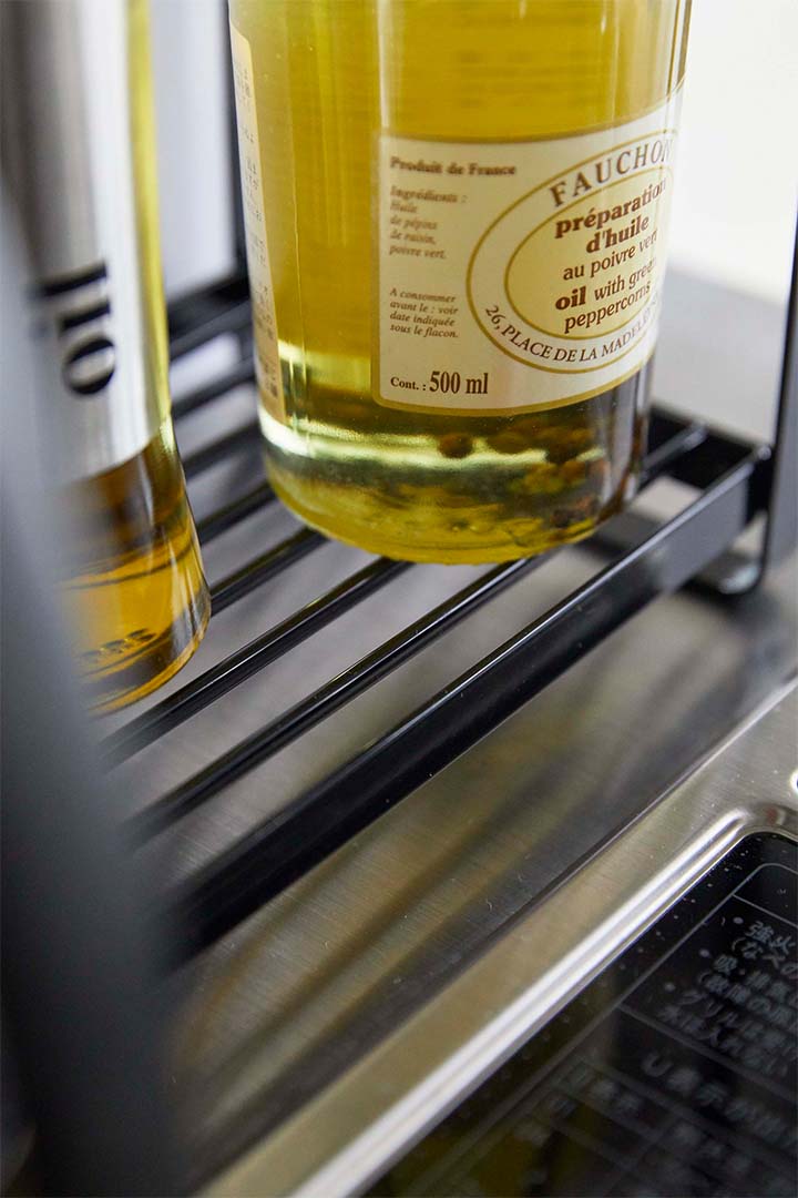 コンロ横ラック2段 タワー ブラック