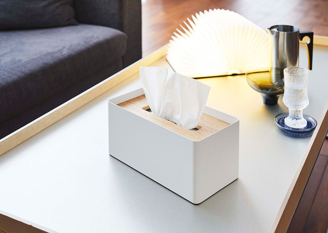 厚型対応蓋付きティッシュケース リン ブラウン