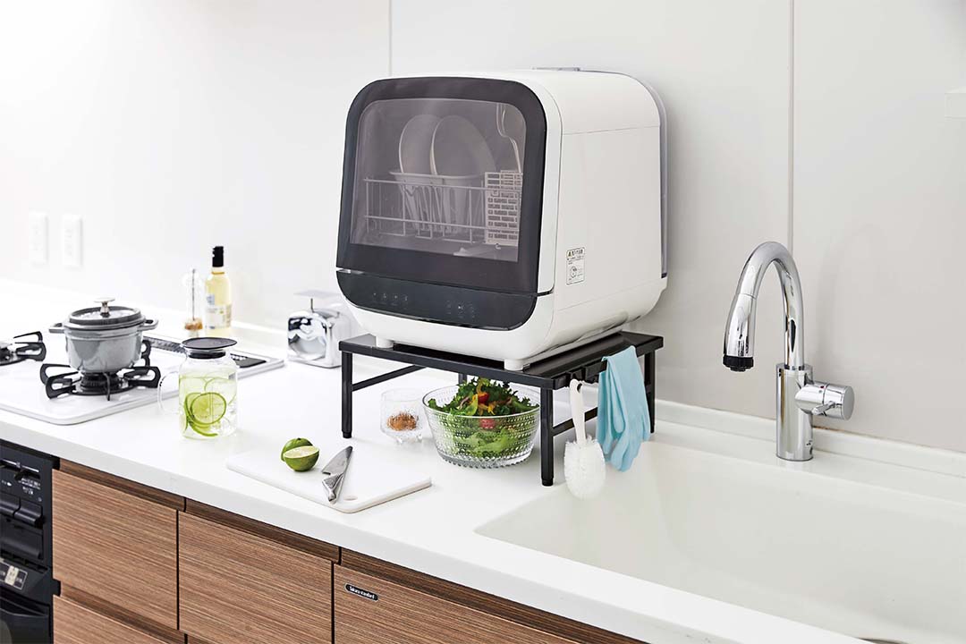 伸縮食洗機ラック タワー ホワイト