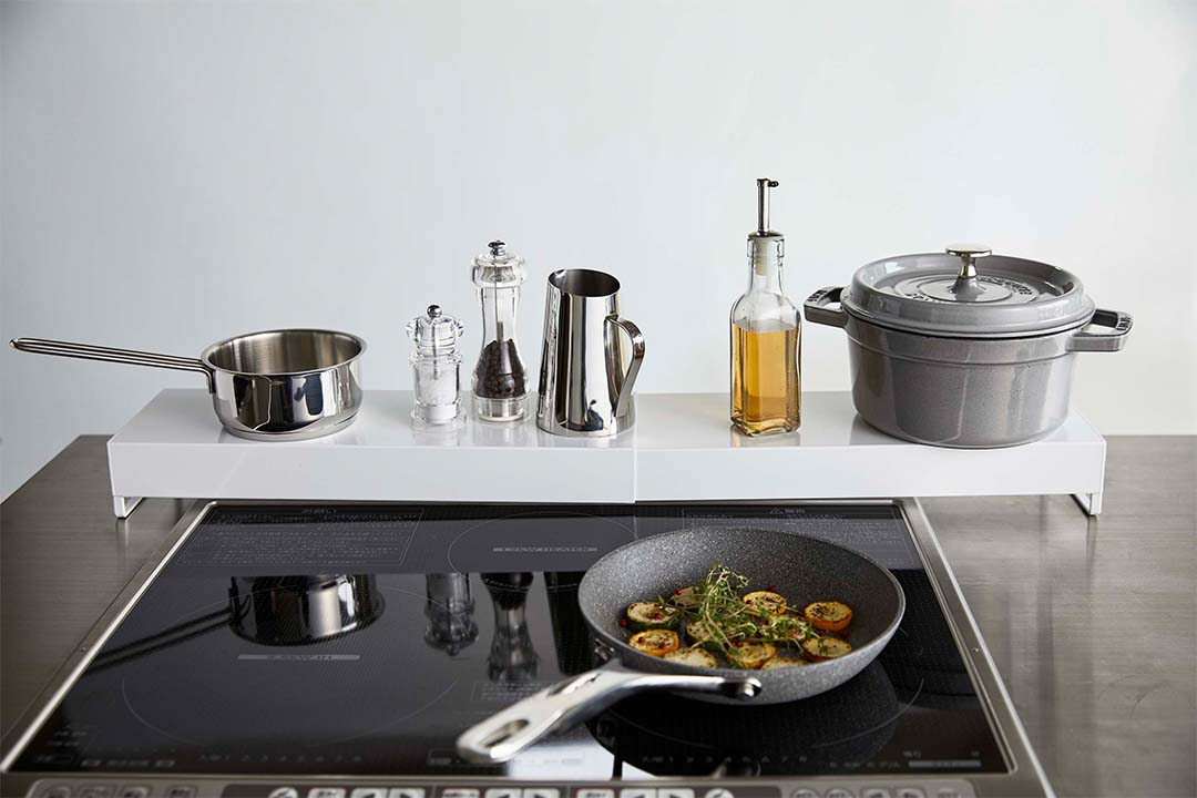 奥行ワイド棚付き伸縮排気口カバー タワー ホワイト