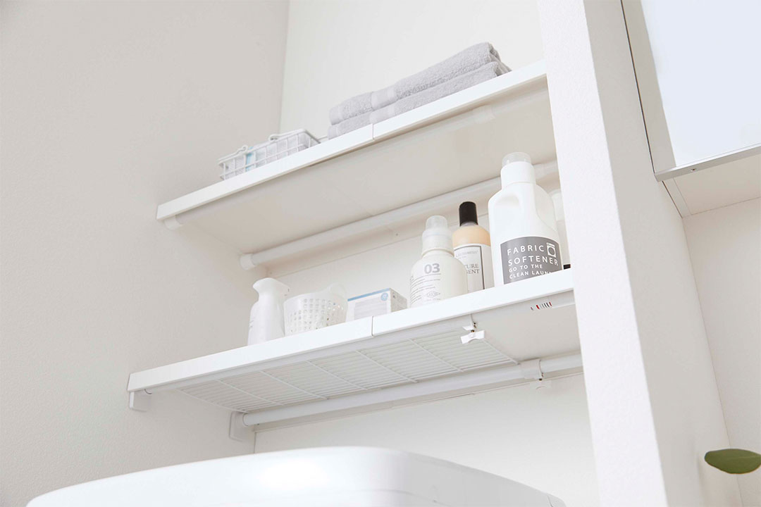 伸縮 つっぱり棒用棚板 プレート L ホワイト