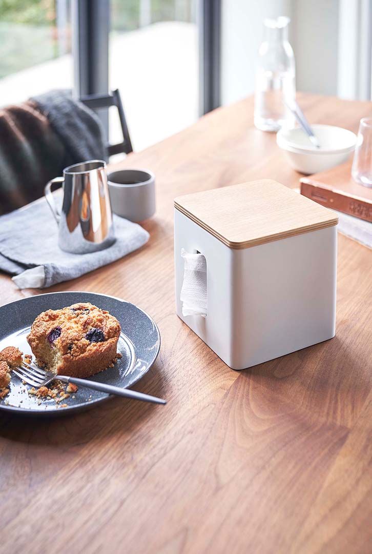 ティッシュ&トイレットペーパーケース リン ブラウン