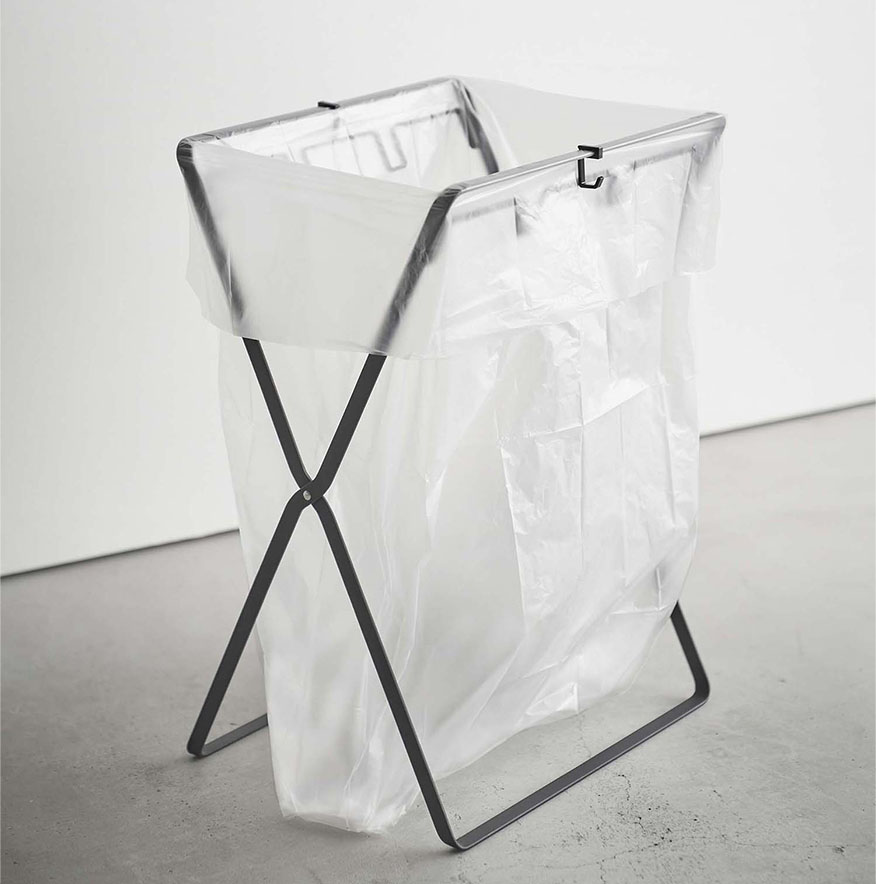 レジ袋3連＆45Lゴミ袋スタンド タワー ホワイト