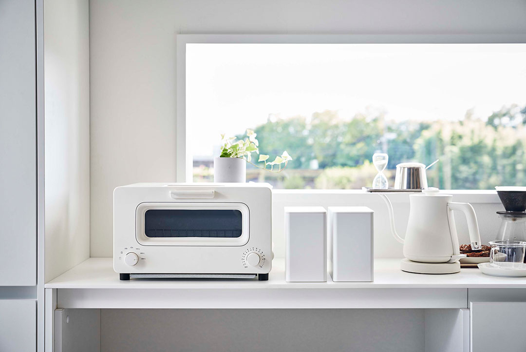 バルブ付き密閉コーヒーキャニスター＆フィルター収納ケース タワー ホワイト