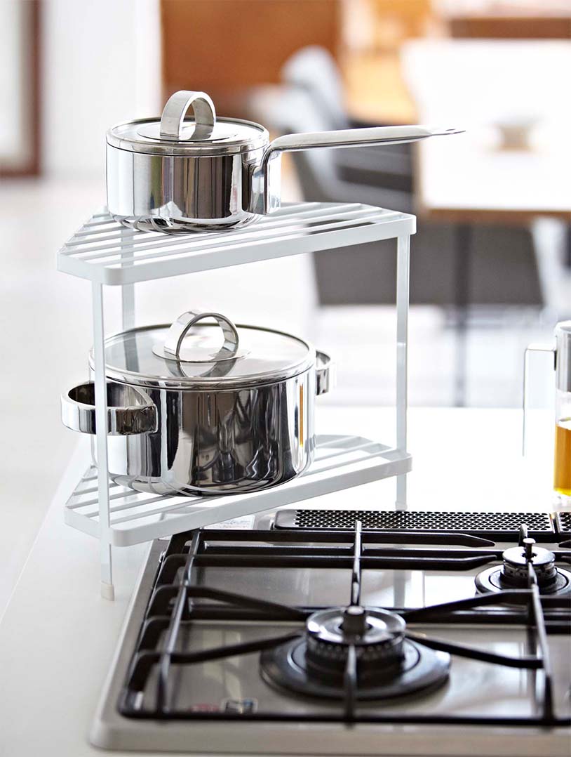 キッチンコーナーラック タワー ホワイト