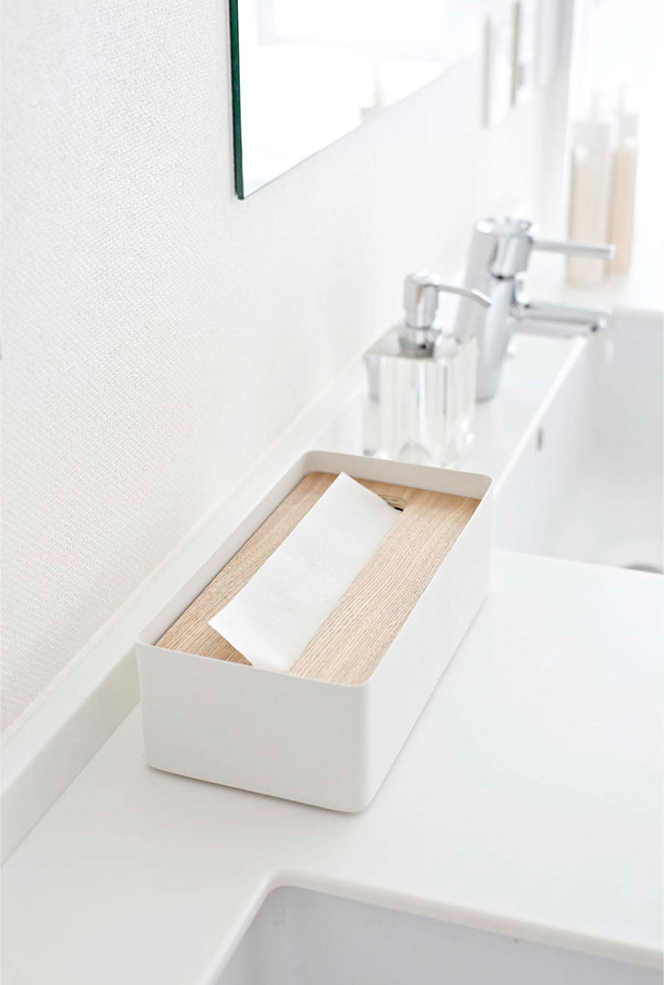 蓋付きティッシュケース リン L ブラウン