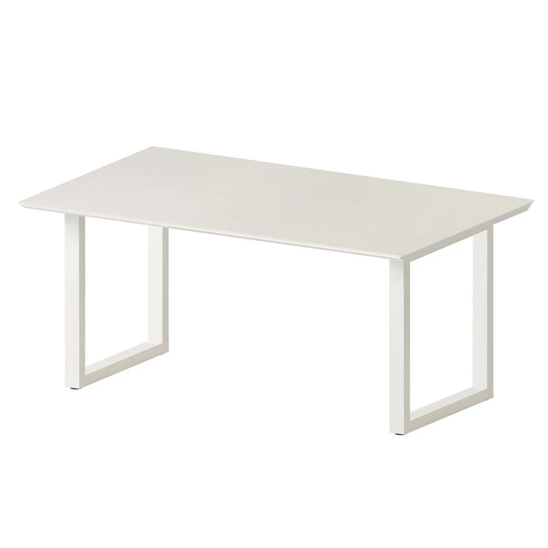 レグル ダイニングテーブル スクエア脚 ホワイト(W135) Lカルカッタ