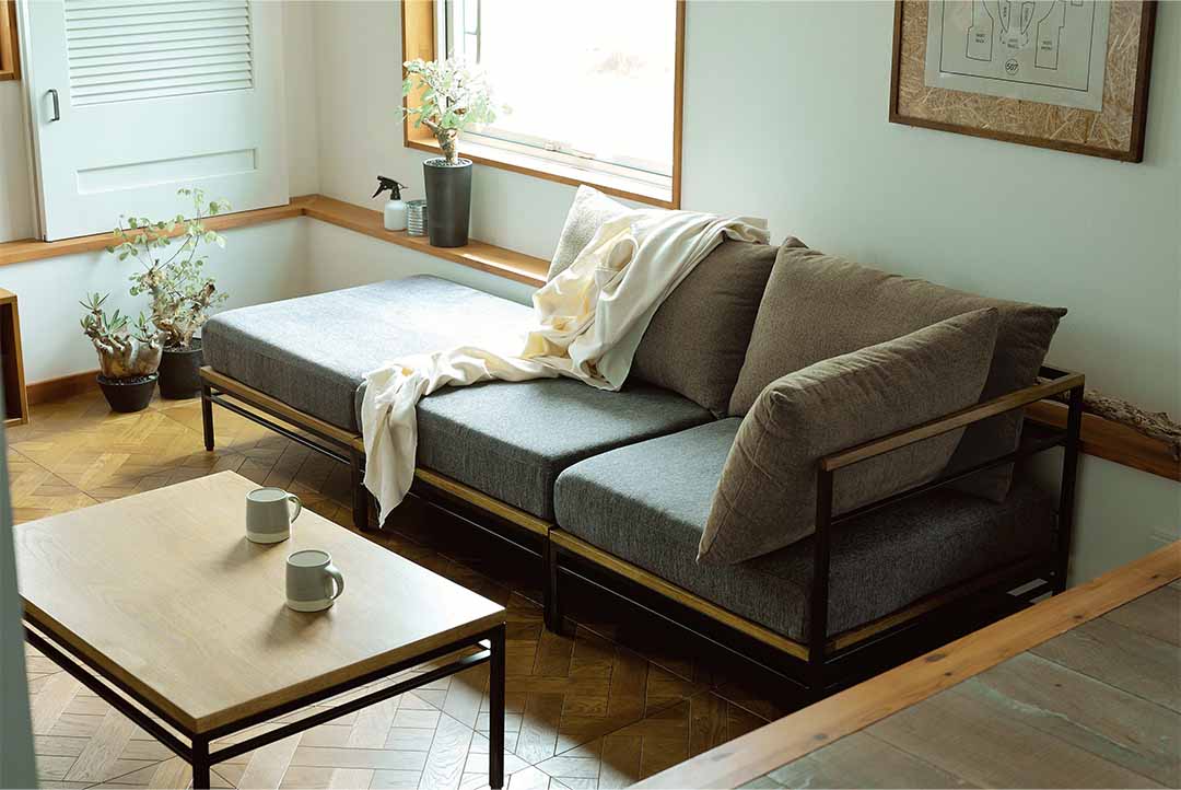 Karla sofa corner ダークグレー_ベージュ