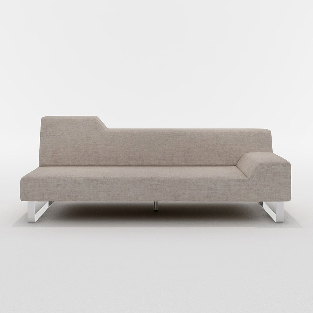 SIESTA 2.5人掛け 左肘付（脚カラー：クロムメッキ） GROUP4-HUブルーグレー