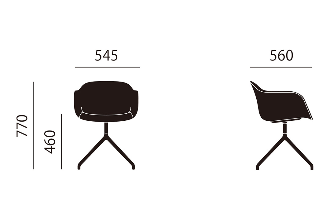 FIBER ARMCHAIR / SWIVEL BASE W.O. RETURN leather
