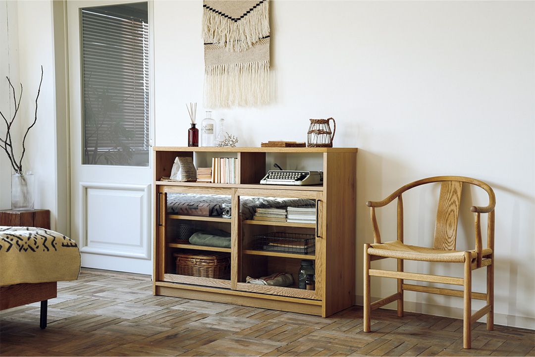 1200キャビネットガラス扉 ダストン BE