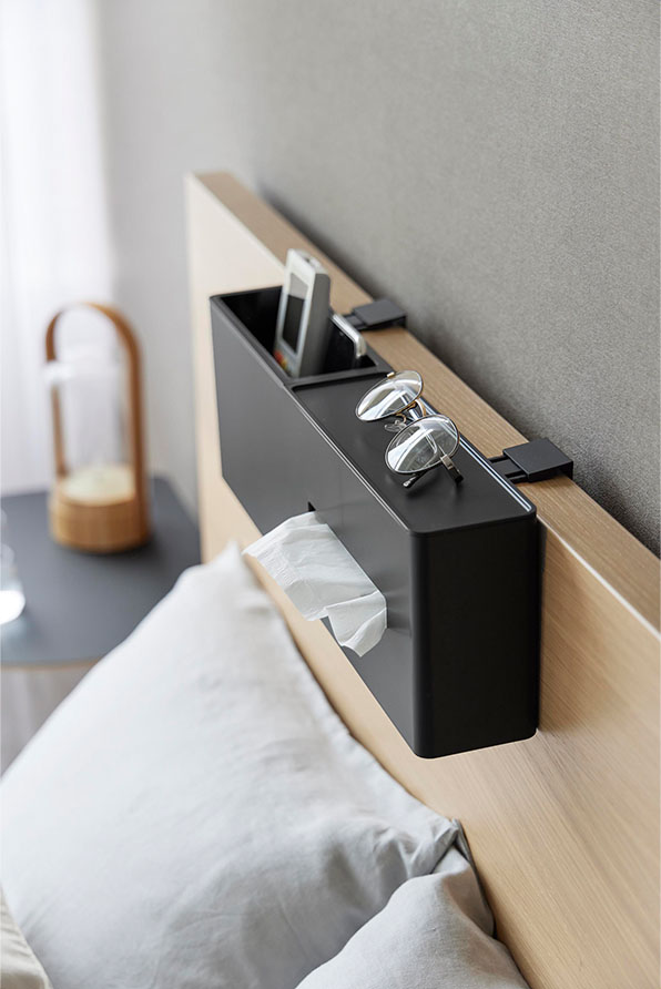 引っ掛けティッシュケース＆ダストボックス タワー ホワイト