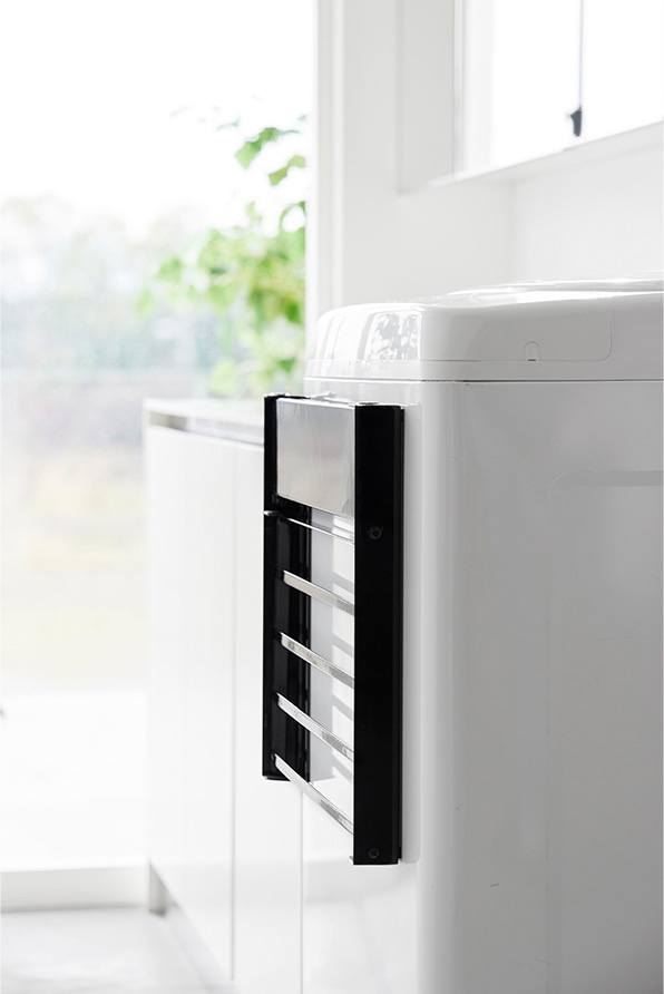 洗濯機横マグネット折り畳み棚 タワー 2段 ホワイト