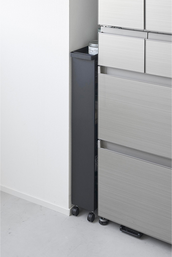 キャスター付きスリムワゴン タワー 4段 ホワイト